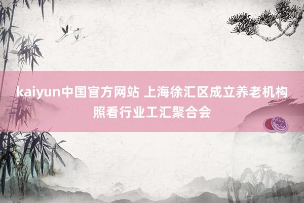kaiyun中国官方网站 上海徐汇区成立养老机构照看行业工汇聚合会