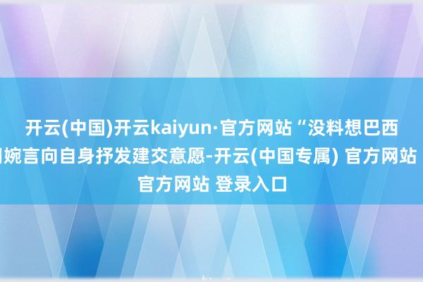 开云(中国)开云kaiyun·官方网站“没料想巴西外长无用婉言向自身抒发建交意愿-开云(中国专属) 官方网站 登录入口