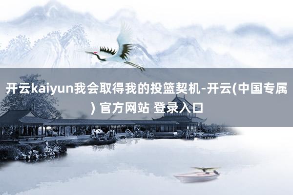 开云kaiyun我会取得我的投篮契机-开云(中国专属) 官方网站 登录入口