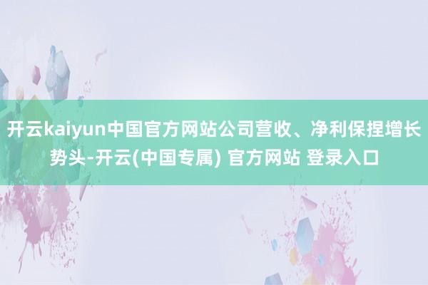 开云kaiyun中国官方网站公司营收、净利保捏增长势头-开云(中国专属) 官方网站 登录入口