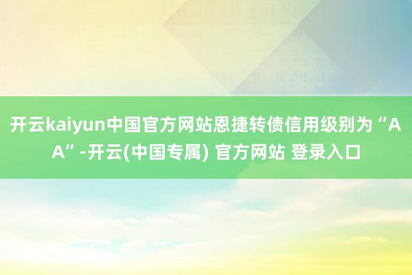 开云kaiyun中国官方网站恩捷转债信用级别为“AA”-开云(中国专属) 官方网站 登录入口