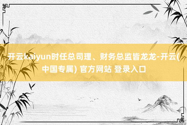 开云kaiyun时任总司理、财务总监皆龙龙-开云(中国专属) 官方网站 登录入口