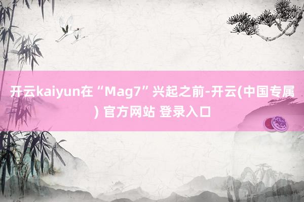 开云kaiyun在“Mag7”兴起之前-开云(中国专属) 官方网站 登录入口