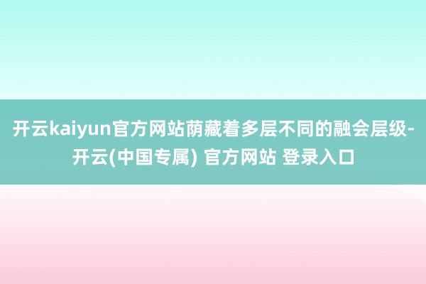 开云kaiyun官方网站荫藏着多层不同的融会层级-开云(中国专属) 官方网站 登录入口